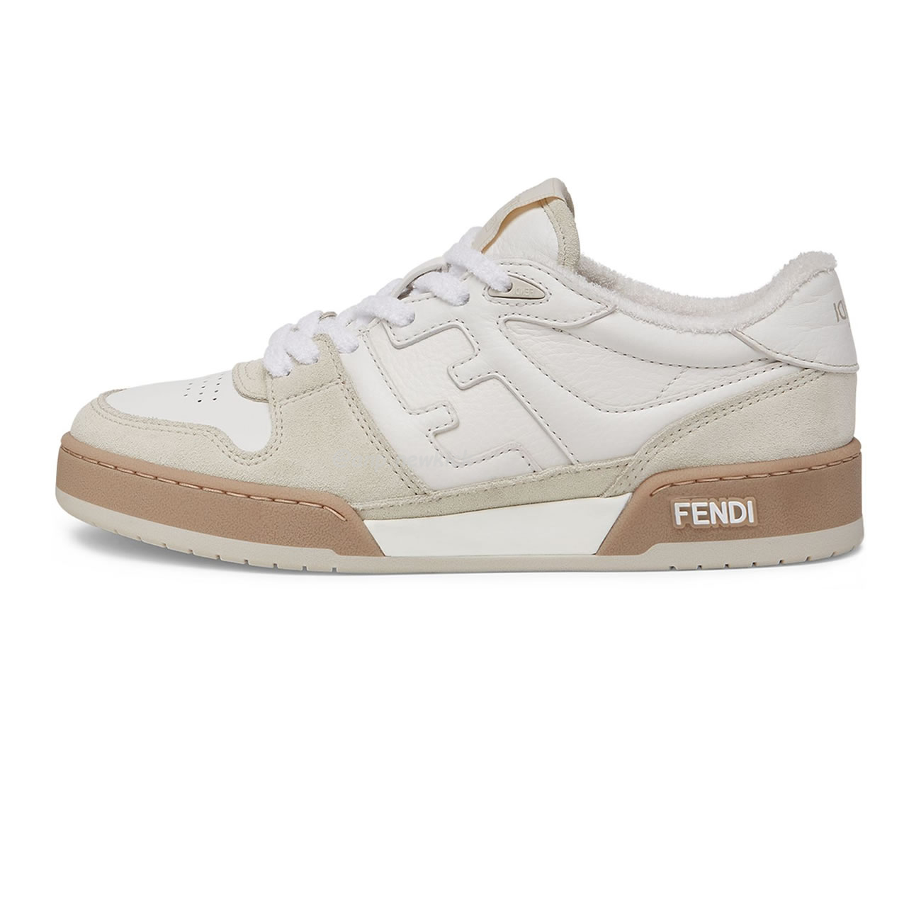Fendi Match Cream Black White Suede And Leather Low Top Sneakers (14) - newkick.org